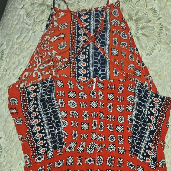 Chelsea & Violet Bright Colorful Backless Mini Summer Halter Dress Sun Summer - Picture 10 of 10